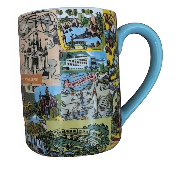 Disney World Mug | Magic Kingdom | Disneyland | Collage Of Disney Parks Maps - Picture 1 of 8